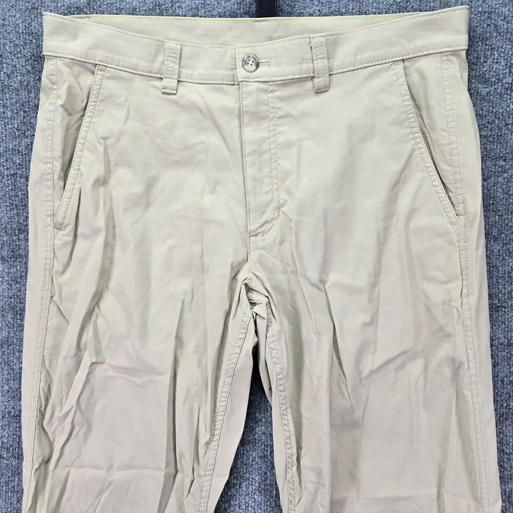 Eddie Bauer Pants Mens 34x32 (34x31.5) Khaki Tan Hiking Outdoor Nylon Stretch
